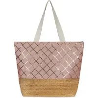 Normani Bolsa de playa 'Kuredu' beige / oro / rosa
