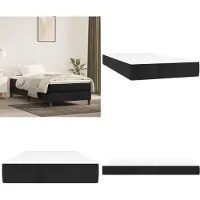 vidaXL Colchón de muelles ensacados negro, 80x200x20 cm, con funda de terciopelo - Colchón de muelles ensacados - Colchones de muelles ensacados - Colchón - Muebles para dormitorio