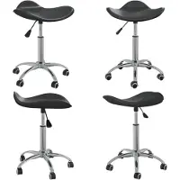 vidaXL Silla de oficina negra de , tapizada en cuero sintético - Silla de oficina - Sillas de oficina - Silla - Sillas