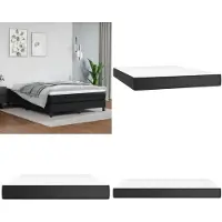 vidaXL Colchón de muelles ensacados negro 140x200x20 cm, tapizado en cuero sintético - Colchón de muelles ensacados - Colchones de muelles ensacados - Colchón - Muebles para dormitorio