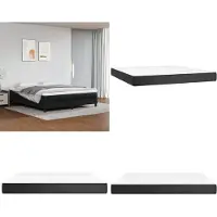 vidaXL Colchón de muelles ensacados negro 180x200x20 cm, tapizado en cuero sintético - Colchón de muelles ensacados - Colchones de muelles ensacados - Colchón - Muebles para dormitorio