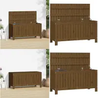 vidaXL Cofre de jardín color miel, 108x42,5x54 cm, madera maciza de pino - Cofre de jardín - Cofres de jardín - Caja de jardín - Caja de almacenamiento para jardín