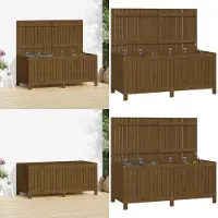 vidaXL Cofre de jardín color miel, 147x68x64 cm, madera maciza de pino - Cofre de jardín - Cofres de jardín - Caja de jardín - Caja de almacenamiento para jardín