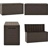 vidaXL Caja de almacenamiento para jardín, color marrón, 116x44x55 cm - Caja de almacenamiento - Cajas de almacenamiento - Caja para cojines de jardín - Cajas para cojines de jardín