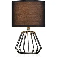 Pauleen Lámpara de mesa Shiny Diamond, negra, de tela, 32 cm, E27