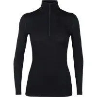 Icebreaker - Ropa interior térmica mujer - W Merino 200 Oasis LS Half Zip Black para Mujer de Lana - Talla S - Negro