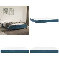 vidaXL Colchón de muelles ensacados, azul oscuro, 160x200x20 cm, terciopelo - Colchón de muelles ensacados - Colchones de muelles ensacados - Colchón - Muebles para dormitorio