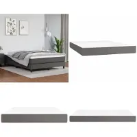 vidaXL Colchón de muelles ensacados gris 140x200x20 cm, tapizado en cuero sintético - Colchón de muelles ensacados - Colchones de muelles ensacados - Colchón - Muebles para dormitorio