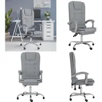 vidaXL Silla de oficina con función de masaje, color gris claro. Silla de oficina con masaje. Sillas de oficina con masaje. Silla de oficina con función de masaje. Silla de oficina eléctrica