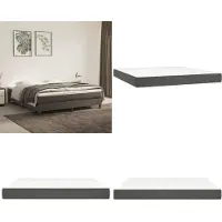 vidaXL Colchón de muelles ensacados, color gris oscuro, 160x200x20 cm, con funda de terciopelo - Colchón de muelles ensacados - Colchones de muelles ensacados - Colchón - Muebles para dormitorio