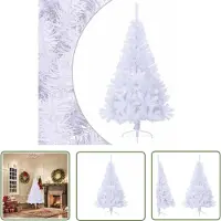 The Living Store El Living Store: Árbol de Navidad artificial con soporte, color blanco, 150 cm, fabricado en PVC