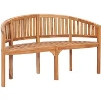 The Living Store - Banco para plátanos, 151 cm, madera maciza de teca