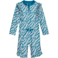 Playshoes Traje de baño petróleo / naranja oscuro / blanco