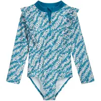Playshoes Traje de baño azul oscuro / naranja / blanco