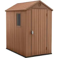 Dmora Darwin, caseta de jardín, 4x6, 126 x 205 x 185 cm, color marrón, modelo 246949