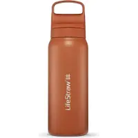 LifeStraw Go Kyoto Orange GOST-650ML-ORG Stainless Steel, botella de agua con filtro de 2 fases, 650 ml