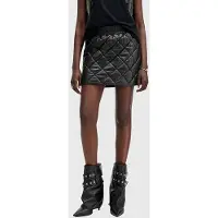 AllSaints Ottie Quilt Skirt Black Talla: 2 | Mini Faldas Outlet | Mujer | Negro