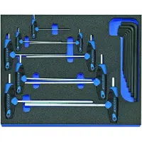 Gedore Juego de destornilladores angulares en módulo de 2/4 compartimentos, 17 piezas, modelo 2005 CT2-DT 42