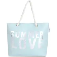 Normani Bolsa de playa azul claro / plata / blanco