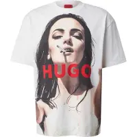 HUGO Camiseta 'Duwedie' beige / rojo / negro / blanco