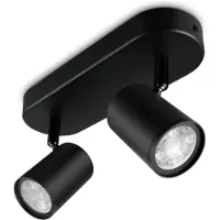 WiZ Connected 2x foco direccional IMAGEO, lámpara de techo inteligente, Wi-Fi/Bluetooth, color , Wi-Fi 4 (802.11n), 802.11b, 802.11g, LED, metal