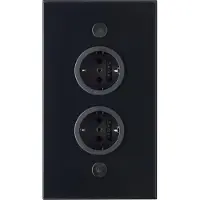 Thebo , columna angular de doble enchufe, modelo ST 3007-2, color negro / enchufes de esquina / regleta de enchufes / enchufes