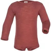 Engel - Baby Bodysuit Long Sleeve with Press Studs on Shoulder - Ropa interior merino size 98/104, rojo