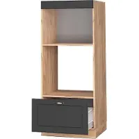 Vicco Armario para microondas Fame-Line Antracita-oro 60 cm abierto, Model 38426