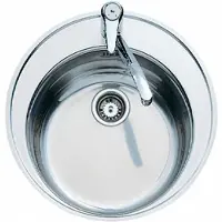 Teka Centroval, Lavabo de encimera, Redondo, Acero inoxidable, Acero inoxidable, 1 lavabo, Redondo