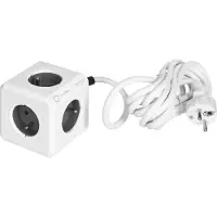 Allocacoc Cable de extensión PowerCube Extended, tipo E, 1.5 metros, 5 salidas de corriente, para uso en interiores, color gris