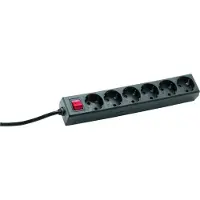 Bachmann 6-f. Enchufe con interruptor, 1,4 metros, cable flexible.