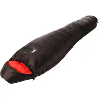 Alvivo - Ibex 500 - Saco de dormir de plumas size 225 cm, negro/rojo