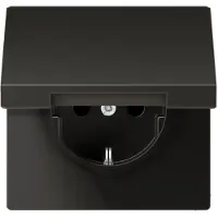 JUNG Enchufe JG SCHUKO AL1520KLAN con tapa abatible, 16A, 250V, color antracita, acabado liso