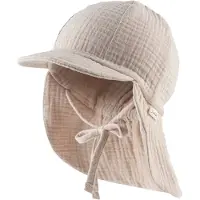 Sterntaler - Kids' Peaked Cap with Neck Flap - Muslin, Tie - Gorra size 47 cm, marrón
