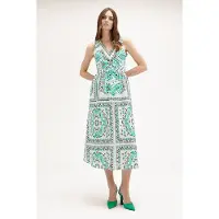 Motivi Midi Dress With Foulard Pattern White Talla: 36 | Vestidos Midi Outlet | Mujer | Blanco
