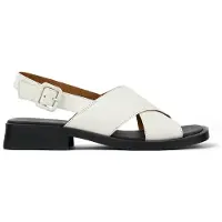Camper para mujer. K201600-004 Sandalias de piel Dana blanco (38), Plano, Hebilla, Casual, outlet 2026.