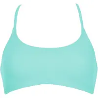 Vivid Top de bikini aqua / gris claro / negro