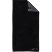 JOOP! Toalla de ducha 'Doubleface' gris oscuro / negro