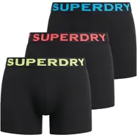 Superdry para hombre. M3110452B Set de 3 Bóxers Texto negro (L), Homewear, Algodón, outlet 2026.