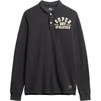 Superdry para hombre. M1110435A Polo Vintage Athletic negro (L), Casual, Algodón, Manga larga, outlet 2026.