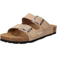 Pepe Jeans para mujer. PLS80009 Sandalias de piel Oban beige (40), Plano, Ninguno, Casual, outlet 2026.