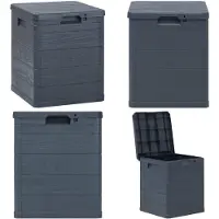 vidaXL Caja de almacenamiento para jardín, 90 litros, color antracita - Caja de almacenamiento - Cajas de almacenamiento - Caja para cojines - Cajas para cojines
