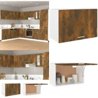 vidaXL Armario colgante en color roble ahumado, 60x31x40 cm, fabricado en material de madera. Armario colgante, armarios colgantes, armario de cocina, armario de almacenamiento