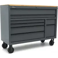 HBM Carro de herramientas, 8 cajones, 142 cm, gris