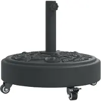 vidaXL Soporte para sombrilla de con ruedas, para mástiles de Ø38/48 mm, capacidad de 27 kg, modelo redondo