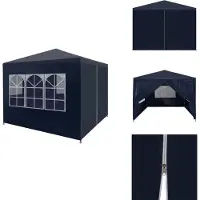 vidaXL Tienda de campaña para fiestas de 3x3 metros, color azul - Pabellones y tiendas de campaña para fiestas