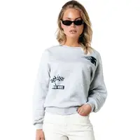 Colourful Rebel Racer Logo Dropped Shoulder Sweat Light Grey Talla: XS | Manga Larga Outlet | Mujer | Gris