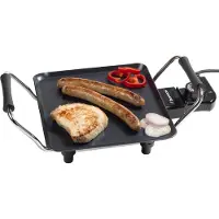 Bestron , plancha eléctrica de mesa, pequeña plancha/parrilla estilo teppanyaki con revestimiento antiadherente, ideal para cocinar para hasta 2 personas, 1000 vatios, color:
