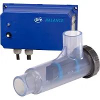 Gre EESB55, clorador para piscinas con sal, color azul, transparente, capacidad de 55.000 litros, 15 g/h, pH 7 - 7,2, peso 2,8 kg