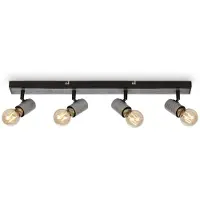 Briloner Lámpara de techo de 4 luces, longitud de 63 cm, color plateado envejecido